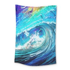 Tsunami Waves Ocean Sea Nautical Nature Water Painting Small Tapestry