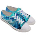 Tsunami Waves Ocean Sea Nautical Nature Water Painting Men s Low Top Canvas Sneakers View3