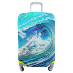 Tsunami Waves Ocean Sea Nautical Nature Water Painting Luggage Cover (medium)
