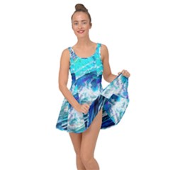 Tsunami Waves Ocean Sea Nautical Nature Water Painting Inside Out Casual Dress
