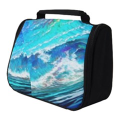 Tsunami Waves Ocean Sea Nautical Nature Water Painting Full Print Travel Pouch (Small)