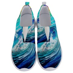 Tsunami Waves Ocean Sea Nautical Nature Water Painting No Lace Lightweight Shoes