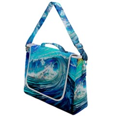 Tsunami Waves Ocean Sea Nautical Nature Water Painting Box Up Messenger Bag