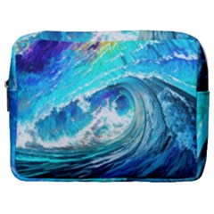 Tsunami Waves Ocean Sea Nautical Nature Water Painting Make Up Pouch (Large)