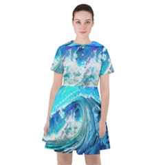 Tsunami Waves Ocean Sea Nautical Nature Water Painting Sailor Dress