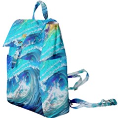 Tsunami Waves Ocean Sea Nautical Nature Water Painting Buckle Everyday Backpack