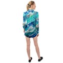 Tsunami Waves Ocean Sea Nautical Nature Water Painting Long Sleeve Chiffon Shirt View2