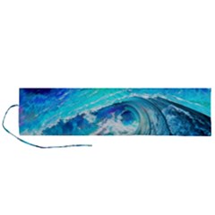 Tsunami Waves Ocean Sea Nautical Nature Water Painting Roll Up Canvas Pencil Holder (L)