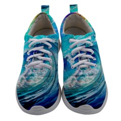Tsunami Waves Ocean Sea Nautical Nature Water Painting Women Athletic Shoes