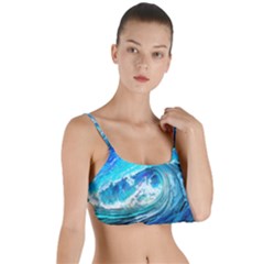 Tsunami Waves Ocean Sea Nautical Nature Water Painting Layered Top Bikini Top 