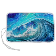Tsunami Waves Ocean Sea Nautical Nature Water Painting Pen Storage Case (M)