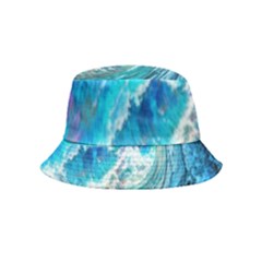 Tsunami Waves Ocean Sea Nautical Nature Water Painting Inside Out Bucket Hat (Kids)