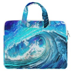 Tsunami Waves Ocean Sea Nautical Nature Water Painting Macbook Pro 13  Double Pocket Laptop Bag