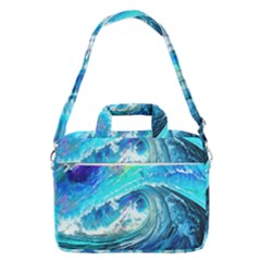 Tsunami Waves Ocean Sea Nautical Nature Water Painting Macbook Pro 16  Shoulder Laptop Bag by Cowasu