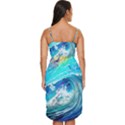 Tsunami Waves Ocean Sea Nautical Nature Water Painting Tulip Hem Mini Chiffon Dress View4