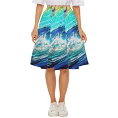 Tsunami Waves Ocean Sea Nautical Nature Water Painting Classic Short Skirt