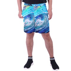 Tsunami Waves Ocean Sea Nautical Nature Water Painting Men s Pocket Shorts