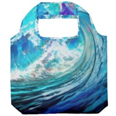 Tsunami Waves Ocean Sea Nautical Nature Water Painting Foldable Grocery Recycle Bag