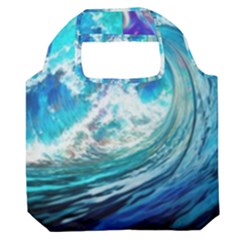 Tsunami Waves Ocean Sea Nautical Nature Water Painting Premium Foldable Grocery Recycle Bag