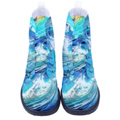 Tsunami Waves Ocean Sea Nautical Nature Water Painting High-top Canvas Sneakers