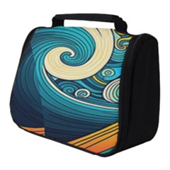 Waves Wave Ocean Sea Abstract Whimsical Abstract Art Full Print Travel Pouch (small) by Cowasu