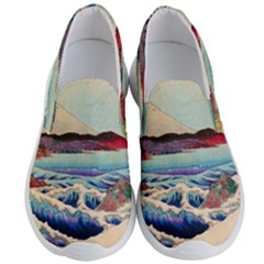 Wave Japanese Mount Fuji Woodblock Print Ocean Men s Lightweight Slip Ons by Cowasu