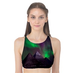 Fantasy Pyramid Mystic Space Aurora Tank Bikini Top by Cowasu