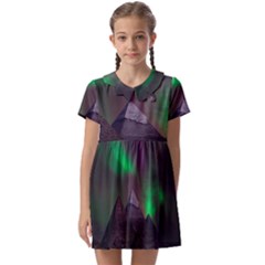 Fantasy Pyramid Mystic Space Aurora Kids  Asymmetric Collar Dress