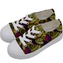 Pattern Vector Texture Style Garden Drawn Hand Floral Kids  Low Top Canvas Sneakers View2