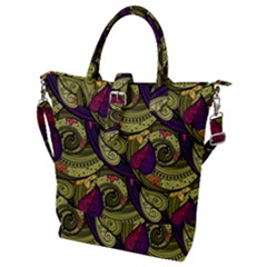 Pattern Vector Texture Style Garden Drawn Hand Floral Buckle Top Tote Bag