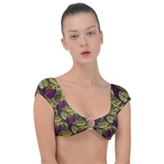 Pattern Vector Texture Style Garden Drawn Hand Floral Cap Sleeve Ring Bikini Top