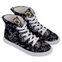 White And Yellow Floral And Paisley Illustration Background Women s Hi-Top Skate Sneakers View3