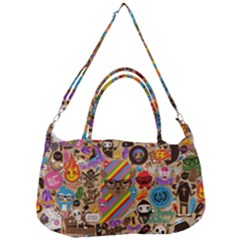 Multicolored Doodle Art Wallpaper Removable Strap Handbag by Cowasu