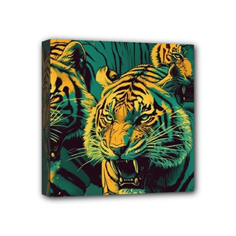 Tiger Mini Canvas 4  x 4  (Stretched)