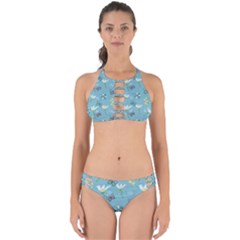 Butterfly Flower Blue Background Perfectly Cut Out Bikini Set by danenraven