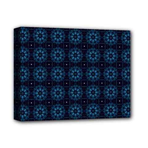Blue Floral Pattern Geometric Pattern Deluxe Canvas 14  X 11  (stretched) by danenraven