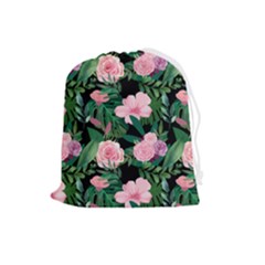 Flower Roses Pattern Floral Nature Drawstring Pouch (large) by danenraven