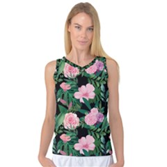 Flower Roses Pattern Floral Nature Women s Basketball Tank Top by danenraven
