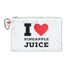 I Love Pineapple Juice Canvas Cosmetic Bag (large) by ilovewhateva