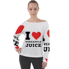 I Love Pineapple Juice Off Shoulder Long Sleeve Velour Top by ilovewhateva