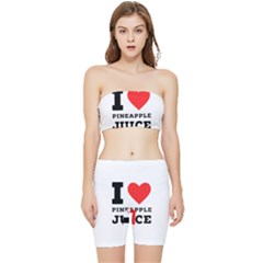 I Love Pineapple Juice Stretch Shorts And Tube Top Set by ilovewhateva