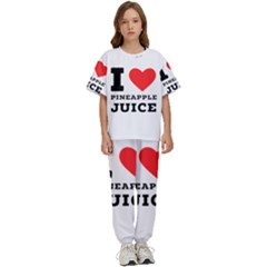I Love Pineapple Juice Kids  Tee And Pants Sports Set by ilovewhateva
