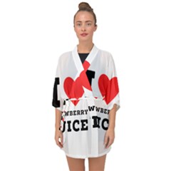 I Love Strawberry Juice Half Sleeve Chiffon Kimono by ilovewhateva