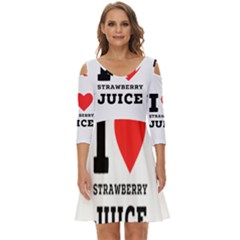 I Love Strawberry Juice Shoulder Cut Out Zip Up Dress by ilovewhateva