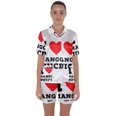 I love mango juice  Satin Short Sleeve Pajamas Set