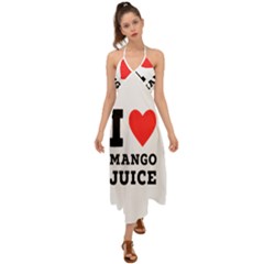 I Love Mango Juice  Halter Tie Back Dress  by ilovewhateva