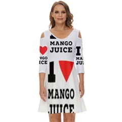 I love mango juice  Shoulder Cut Out Zip Up Dress