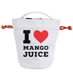 I Love Mango Juice  Drawstring Bucket Bag by ilovewhateva