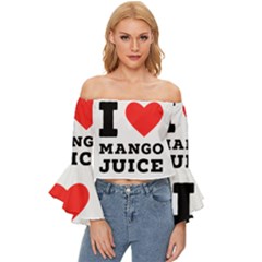 I Love Mango Juice  Off Shoulder Flutter Bell Sleeve Top by ilovewhateva