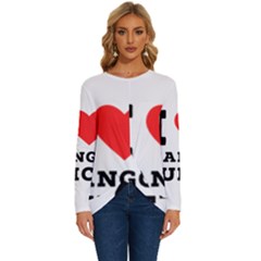 I Love Mango Juice  Long Sleeve Crew Neck Pullover Top